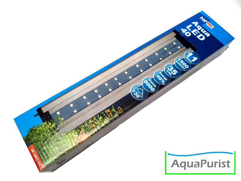 Aqua LED 40 cm Aufsetzleuchte 1 Verpackung einer Aqua-LED-Aufsetzleuchte