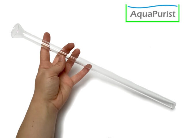 Glasröhrchen Futterröhrchen Trichter 3 Glas-Futterrohr mit Einfülltrichter auf einer Hand