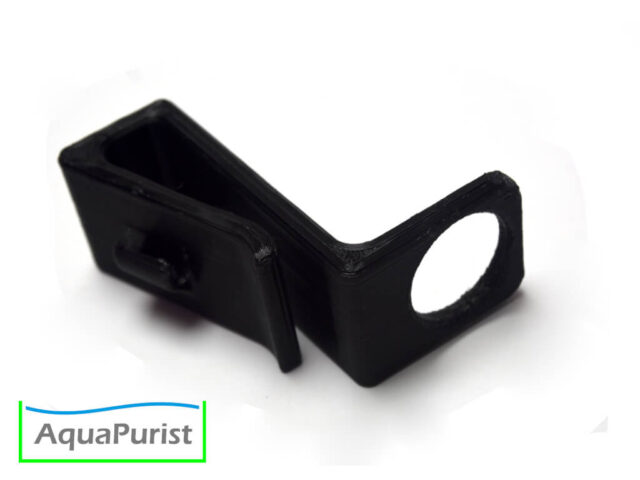 Schwarze Halterung für einen Aquarien-Heizstab