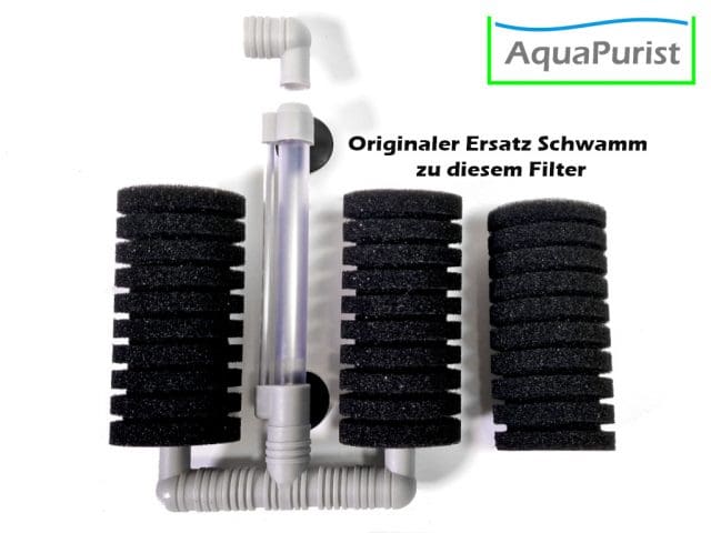 Ersatz Schwamm groß rund (5) Vergleich von Originalschwamm und großer Ersatz-Filterpatrone