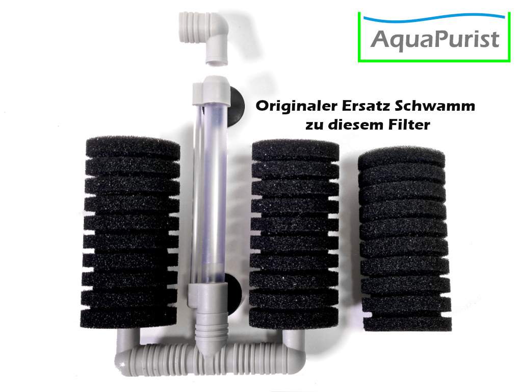 Ersatz Schwamm groß rund (5) Vergleich von Originalschwamm und großer Ersatz-Filterpatrone