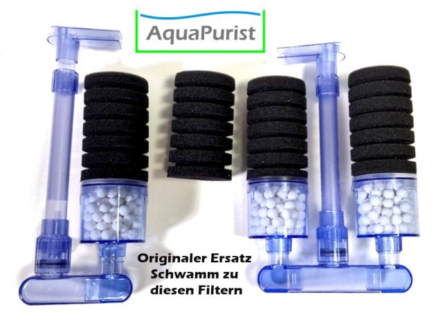Vergleich von Originalschwamm und Ersatzschwamm am Filter