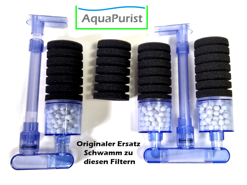 Vergleich von Originalschwamm und Ersatzschwamm am Filter