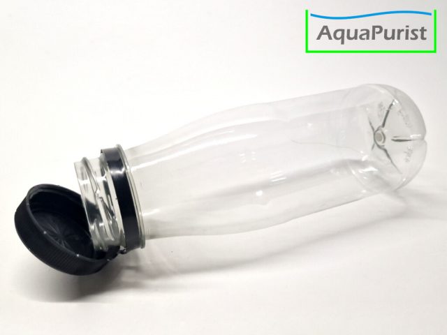 Weithals Flasche 250 ml rPET mit Deckel