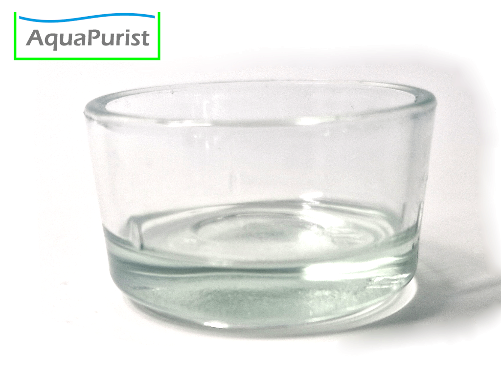 Futterschale aus Glas, hoher Rand